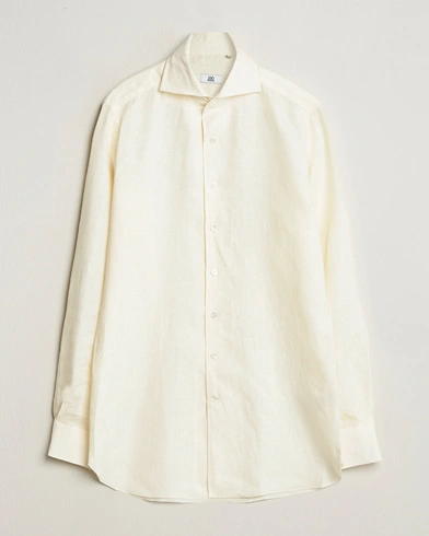  Cut Away Linen Shirt Light Yellow