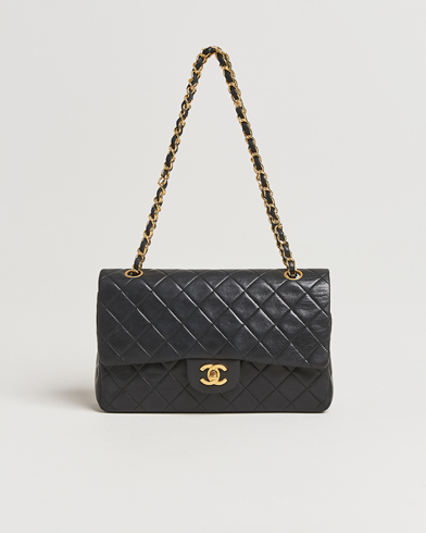  Classic Medium Double Flap Bag Lambskin Black 