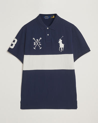 Polo Ralph Lauren Custom Slim Block Stripe Polo Newport Navy/Nevis – Blau