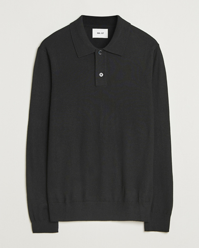 NN07 Serge Wool Knitted Polo Black – Schwarz
