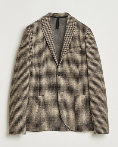 Harris Wharf London Two Button Houndstooth Blazer Beige – Beige
