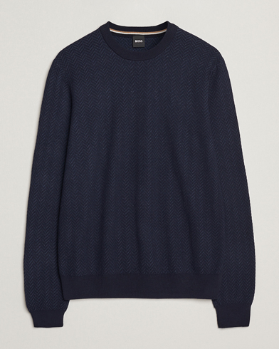 BOSS BLACK Habito Wool Knitted Sweater Dark Blue – Blau