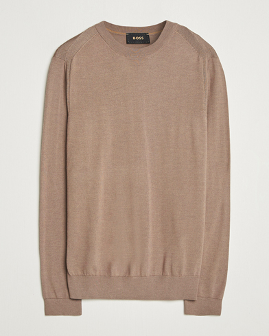 BOSS CAMEL Overo Wool/Cashmere Knitted Sweater Open Beige – Braun