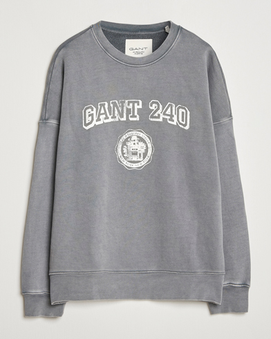 GANT 240 Mulberry Street Vintage Graphic Crew Neck Sweatshirts Steel Grey – Grau
