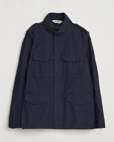 Aspesi Lined Cotton Field Jacket Navy – Blau