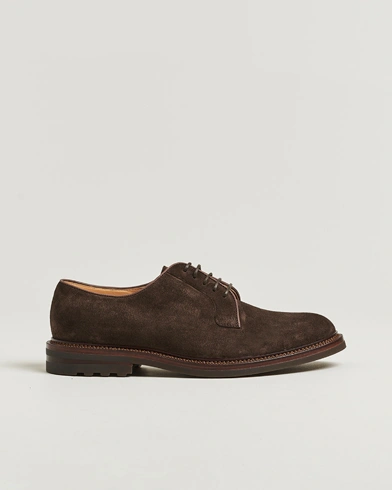 Brunello Cucinelli Plain Toe Derby Dark Brown Suede – Braun