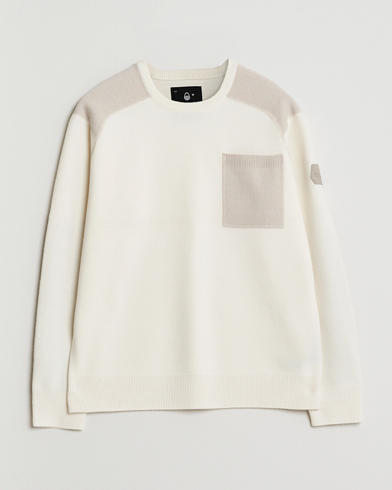 Sail Racing Spine Wool/Cashmere Knitted Crew Neck Off White – Weiß