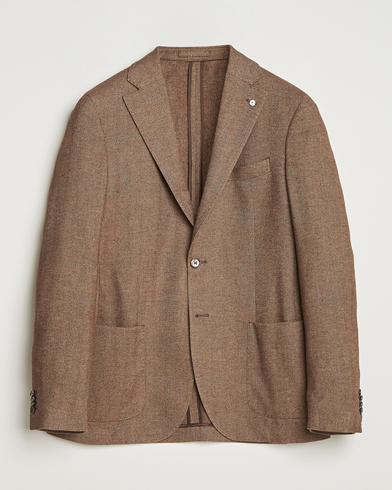 L.B.M. 1911 Jack Herringbone Cotton Blazer Brown – Braun