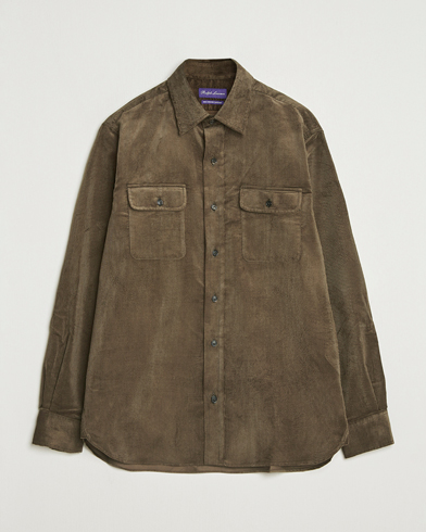 Ralph Lauren Purple Label Corduroy Overshirt Loden – Braun