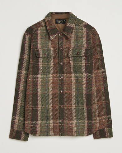 RRL Matlock Cashmere Shirt Jacket Olive – Braun
