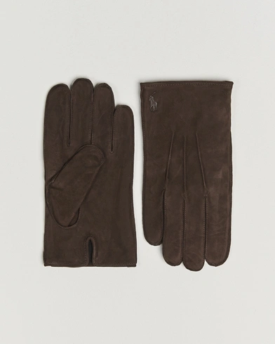 Polo Ralph Lauren Suede Gloves Dark Brown – Braun
