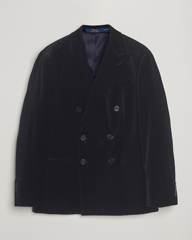 Polo Ralph Lauren Double Breasted Tuxedo Jacket Velvet – Blau