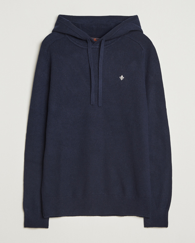 Morris Hertford Lambswool Hoodie Navy – Blau