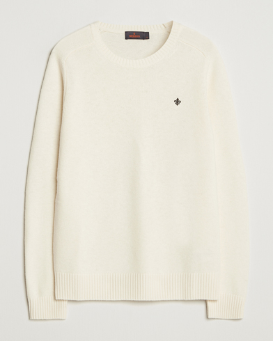 Morris Hertford Lambswool Merino Crew Neck Off White – Weiß