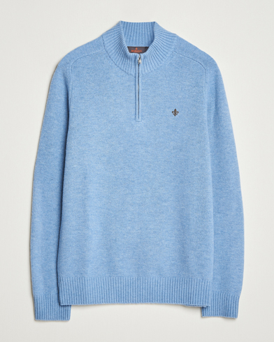 Morris Hertford Lambswool Merino Half Zip Light Blue – Blau
