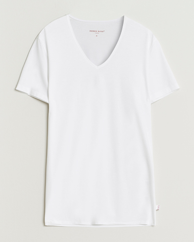 Derek Rose Pima Cotton V-Neck T-Shirt White – Weiß
