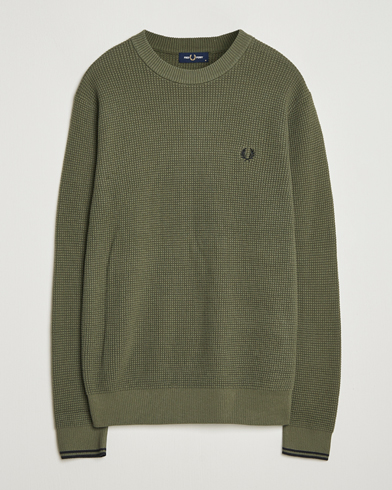 Fred Perry Waffle Stitch Jumper Laurel Green – Grün