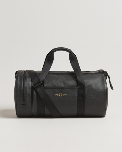 Fred Perry Scotch Grain Leather Barrel Bag Black – Schwarz