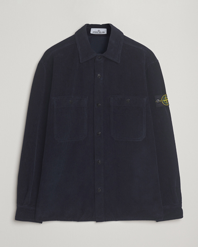 Stone Island Organic Cotton Cord Overshirt Navy – Blau