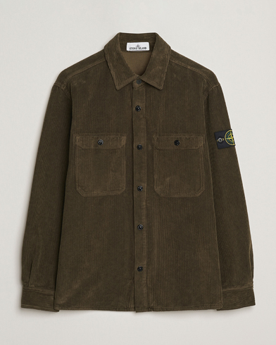 Stone Island Organic Cotton Cord Overshirt Military Green – Grün