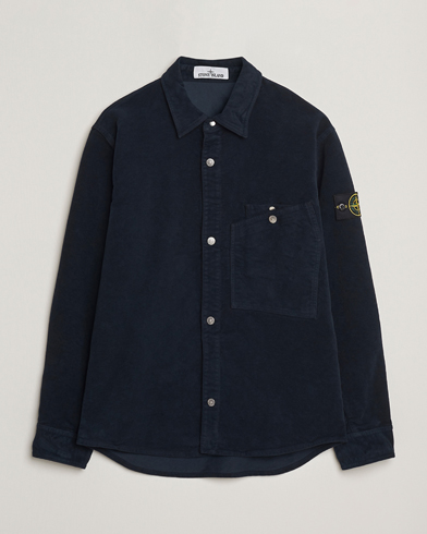 Stone Island Cotton Moleskin Overshirt Navy – Blau