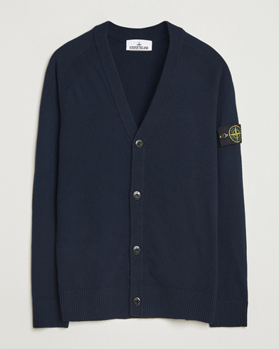 Stone Island Knitted Geelong Wool Cardigan Navy – Blau