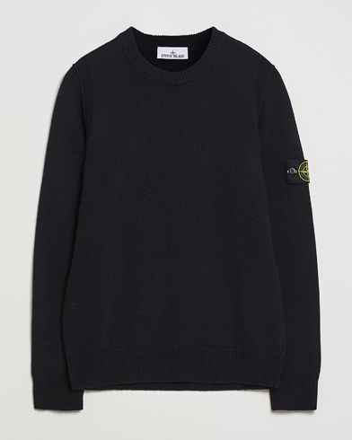 Stone Island Knitted Lambswool Crew Neck Black – Schwarz