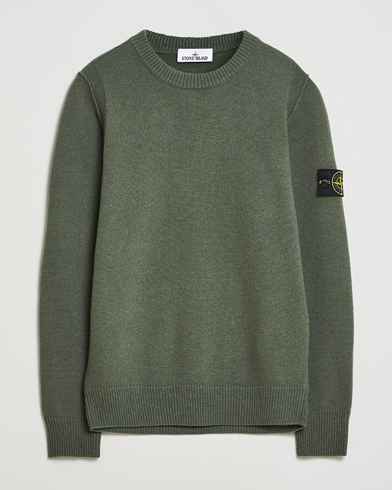 Stone Island Knitted Lambswool Crew Neck Military Green – Grün