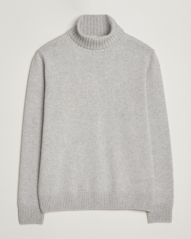 Morgano Wool/Cashmere Heavy Knit Rollneck Light Grey – Grau