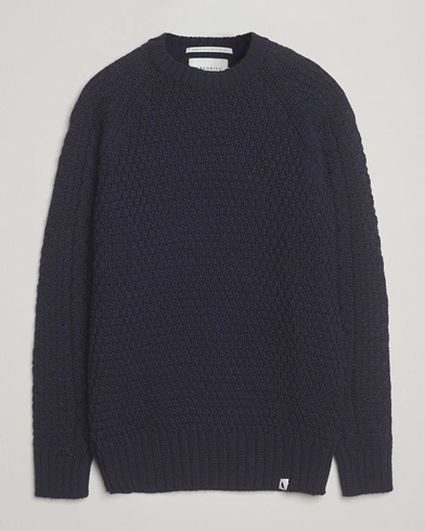 Peregrine Winston Merino Crew Navy – Blau