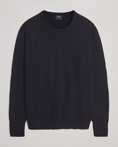 William Lockie Melrose Cashmere Crew Neck Dark Navy – Blau