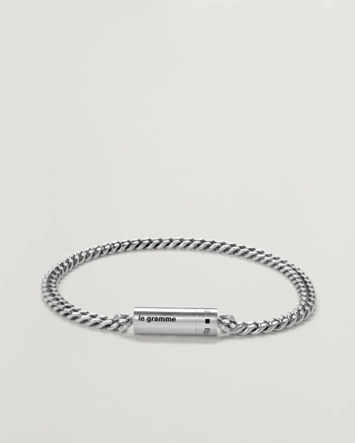 LE GRAMME Curb Chain Cable Bracelet Sterling Silver 12g – Silber