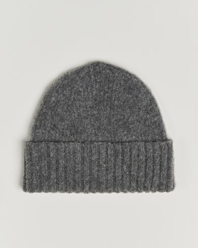 Robert Mackie Rona Ribbed Shaggy Lambswool Beanie Dark Grey – Grau