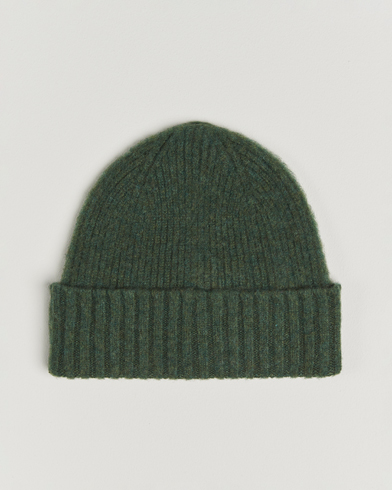 Robert Mackie Rona Ribbed Shaggy Lambswool Beanie Green – Grün