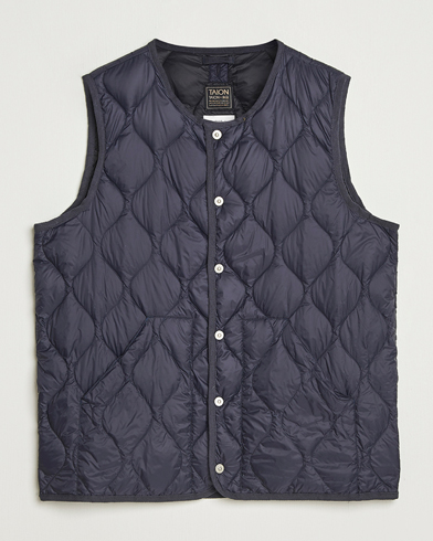 TAION Military Crew Neck Down Vest Navy – Blau