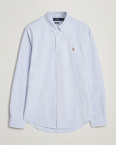 Polo Ralph Lauren Slim Fit Oxford Striped Shirt Light Blue/White – Blau