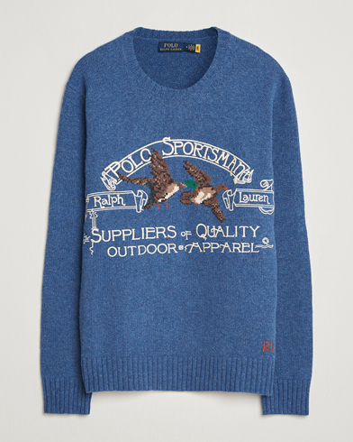 Polo Ralph Lauren Cotton/Wool Printed Sweater Blue Multi – Blau