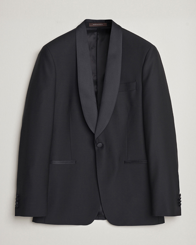 Oscar Jacobson Figaro Wool Tuxedo Blazer Black – Schwarz