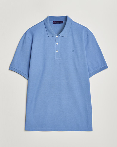 Ralph Lauren Purple Label Mercerized Cotton Polo Light Blue – Blau