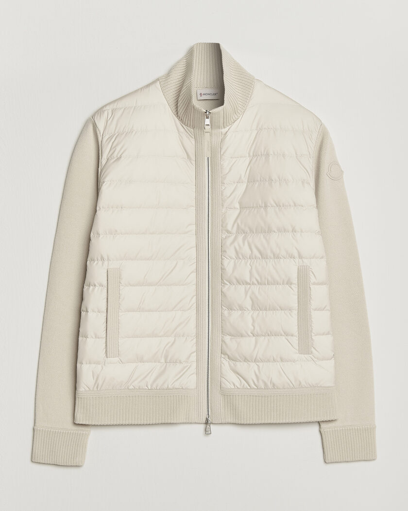 Moncler Luxury Hybrid Zip Cardigan Off White – Weiß