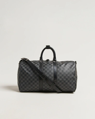 Louis Vuitton Pre-Owned Keepall Bandouliére 45 Damier Graphite – Grau