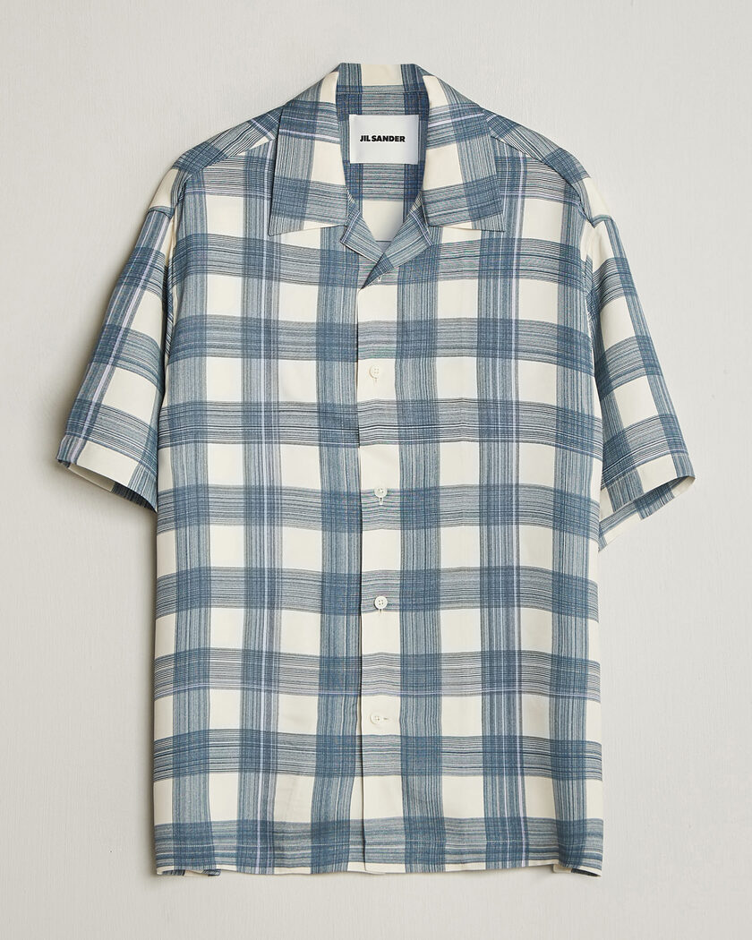 Jil Sander Vichy Check Camp Shirt Blue/White – Mehrfarbig