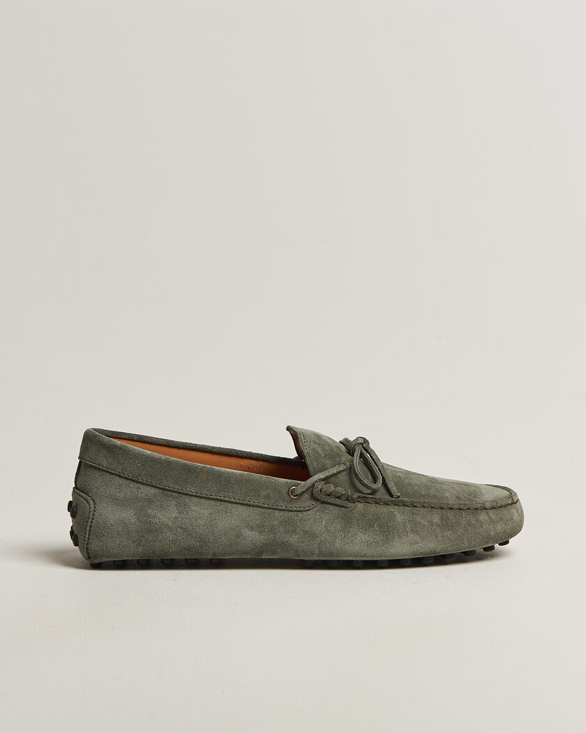 Tod's Lacetto Gommino Carshoe Green Suede – Grün