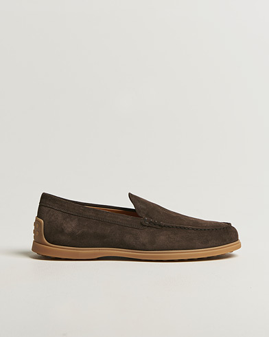 Tod's Gomma Leggera Loafers Dark Brown Suede – Braun