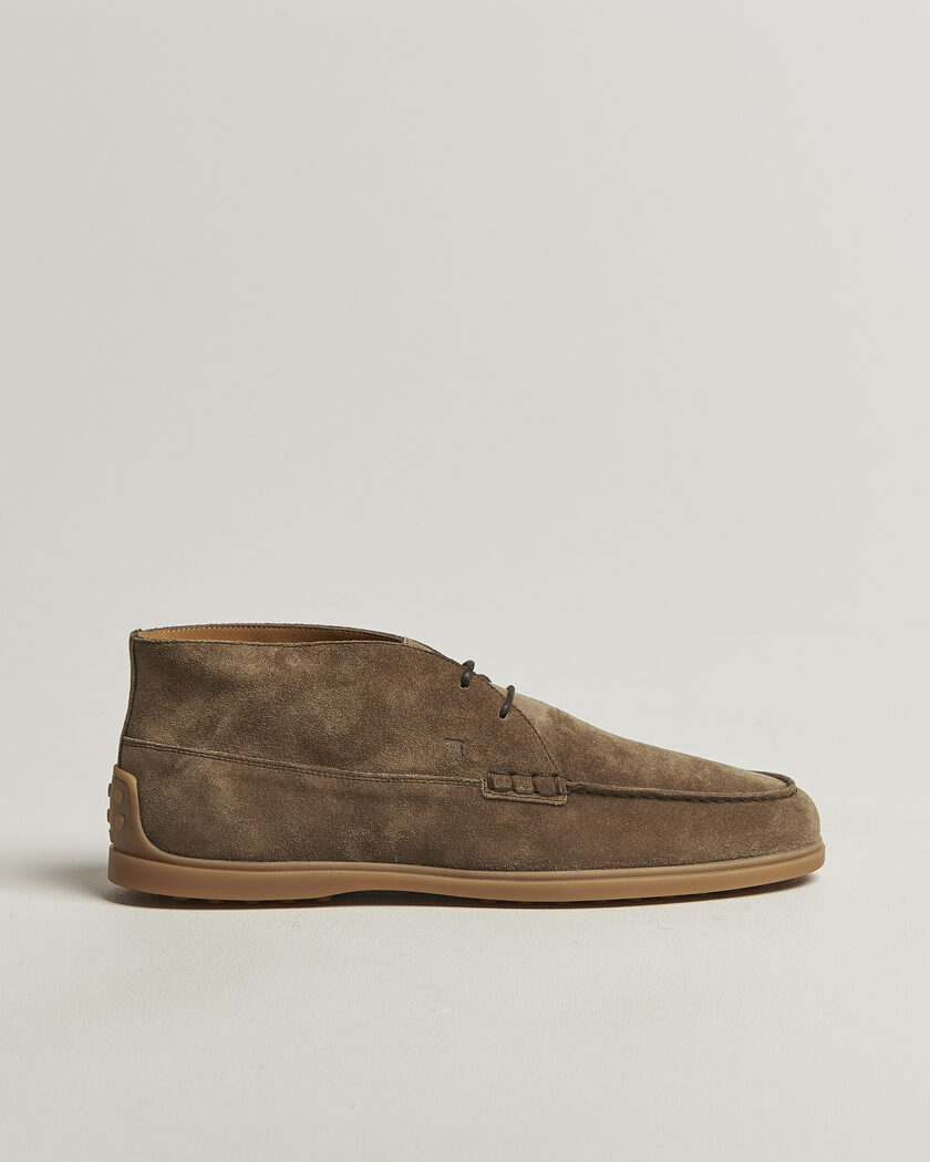 Tod's Gomma Leggera Chukka Boots Beige Suede – Braun