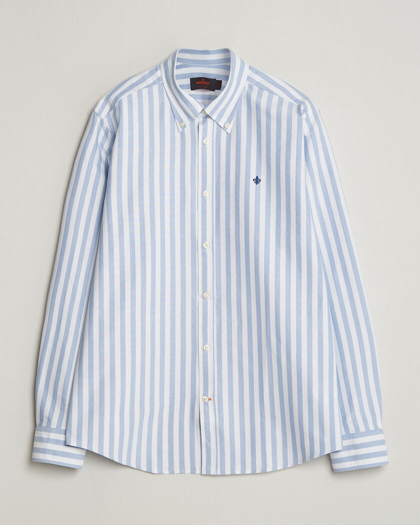 Morris Douglas Striped Oxford Shirt Light Blue – Blau