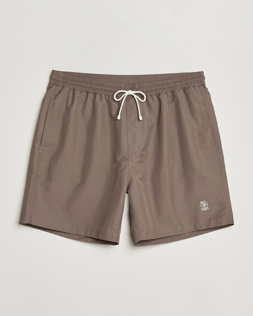 Brunello Cucinelli Nylon Swim Trunks Brown – Braun
