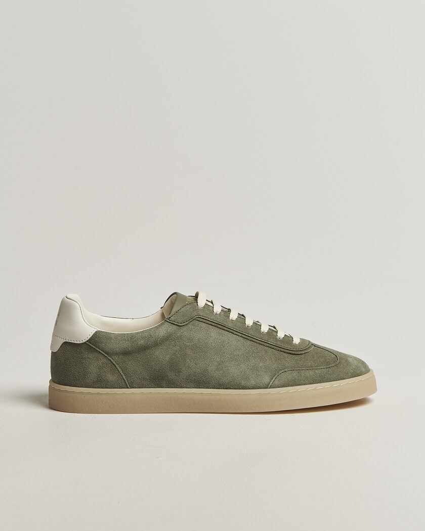 Brunello Cucinelli Low Top Sneakers Olive Suede – Grün