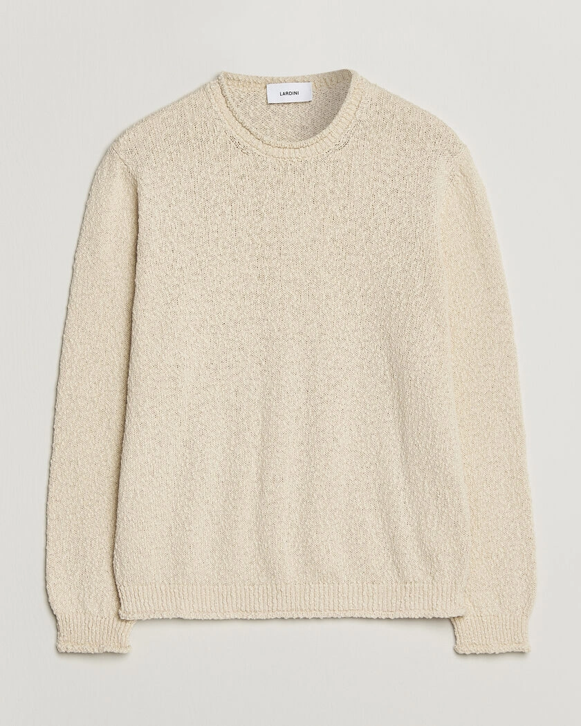 Lardini Organic Cotton Crew Neck Natural – Beige