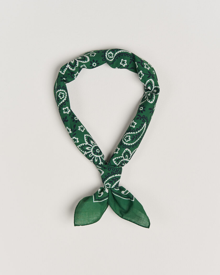 Drake's Classic Paisley Bandana Green – Grün